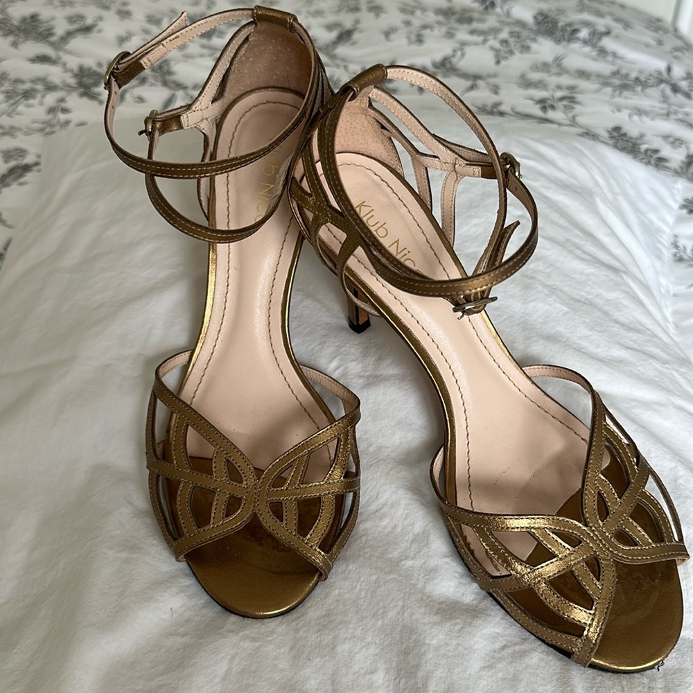 Klub Nico high heels Shoes sexy double ankle strap with intricate leather weave